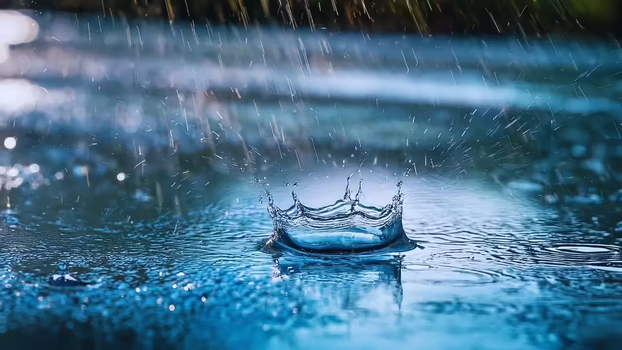 The first drop that falls