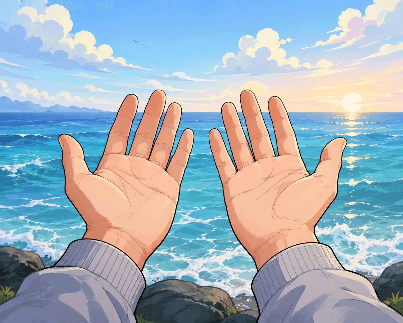 Realising that your palms are soft